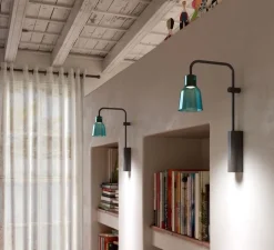 Applique murale, Drip A/02, verre bleu, LED, 2700K, 345 lm, L8,5cm, H35,5cm - Bover