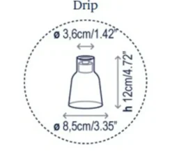 Applique murale, Drip A/02, verre bleu, LED, 2700K, 345 lm, L8,5cm, H35,5cm - Bover