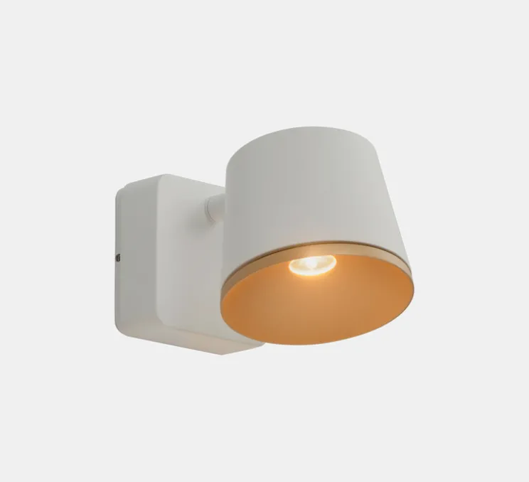 Applique murale, Drone Single, blanc, or, LED, 2700K, 350 lm, L8,8cm, H7,5cm - LEDS C4