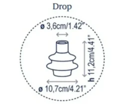 Applique murale, Drop A/02, verre vert, LED, 2700K, 345 lm, L8,5cm, H35,5cm - Bover