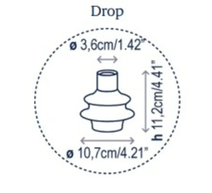 Applique murale, Drop A/02, verre vert, LED, 2700K, 345 lm, L8,5cm, H35,5cm - Bover