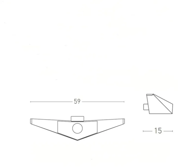 Applique murale, eagle, noir mat, LED, dim, 3000K, 1560 lm, L59cm, H10cm - Lumen Center Italia