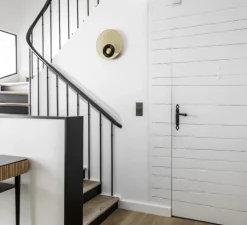 Applique murale, Earth Radian, laiton satiné, graphite noir, LED, Ø35cm, Hcm - CVL