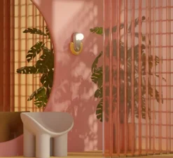 Applique murale, Eclair, gris sable et jaune, L25cm, H35cm - Ferroluce