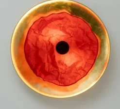 Applique murale, Eclaircie, doré et rouge, Ø62cm, P13,5cm - Celine Wright