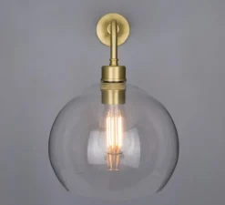 Applique murale, Eden, transparent, or , L25cm, H27cm - Mullan Lighting