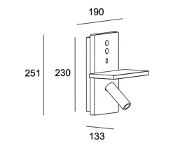 Applique murale, E-lamp, blanc, LED, 2700k, 451 lm, L19cm, P25,1cm - LEDs C4