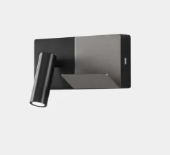 Applique murale, E-lamp mini, noir, nickel, LED, 2700k, 137 lm, L18cm, P12cm - LEDs C4