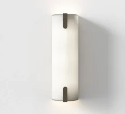 Applique murale, Elba 400, tissu blanc, L12,5cm, H40cm - Astro