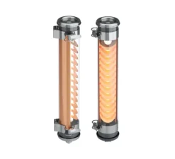 Applique murale, Elgar Push, acier et cuivre, IP67, LED, dim, 2700K, 275 lm, L70cm, H7cm - Sammode