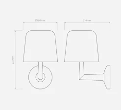 Applique murale, Ella Wall, bronze, L16cm, H27,3cm - Astro