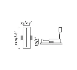 Applique murale encastrable, Plas-2, blanc, LED, 3000K, 112 lm, L7,5cm, H22cm - Faro