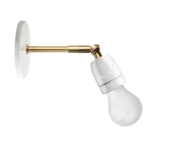 Applique murale, Encastrable, Light.036 ,blanc et laiton, Ø10cm, L21,5cm - ZANGRA