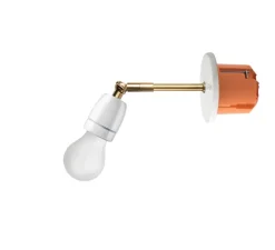 Applique murale, Encastrable, Light.036 ,blanc et laiton, Ø10cm, L21,5cm - ZANGRA