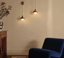 Applique murale, Eos, laiton brossé, IP44, Ø19cm, H70cm - Bert franck