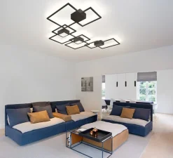 Applique murale et plafonnier, Venn 2.0, noir, carré blanc,led, 2700K, L72,4cm, P72,4cm - Wever&Ducré