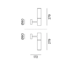 Applique murale, Etoile 03, laiton naturel et blanc, L27,9cm, H17,2cm - Il Fanale