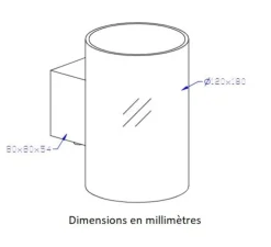 Applique murale, Evoke L, anthracite, Ø12cm, H18cm - Herstal