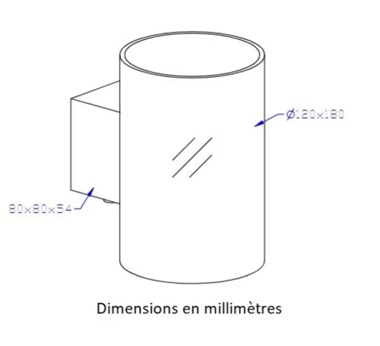 Applique murale, Evoke L, anthracite, Ø12cm, H18cm - Herstal