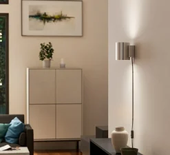 Applique murale, Evoke S, chrome, Ø10cm, H12cm - Herstal