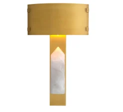 Applique murale, Evora, laiton antique, cristal de roche, L30cm, H50,5cm - Eichholtz