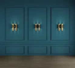 Applique murale, Excalibur, 559.42, laiton brossé, noir texturé, IP40, L32cm, H45cm - Tooy