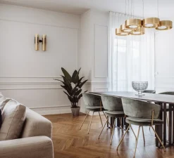 Applique murale, Excalibur, 559.42, laiton brossé, noir texturé, IP40, L32cm, H45cm - Tooy