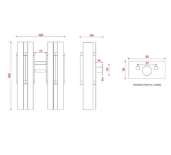 Applique murale, Excalibur, 559.42, laiton brossé, noir texturé, IP40, L32cm, H45cm - Tooy