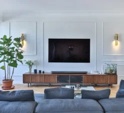 Applique murale, Excalibur, 559.41, laiton brossé, noir texturé, IP40, Ø12cm, H45cm - Tooy