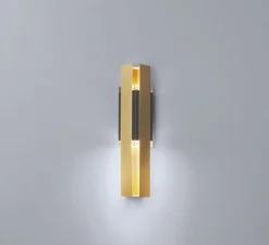 Applique murale, Excalibur, 559.41, laiton brossé, noir texturé, IP40, Ø12cm, H45cm - Tooy