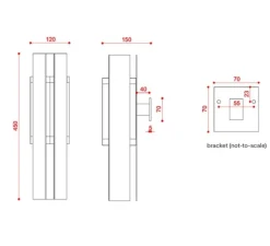 Applique murale, Excalibur, 559.41, laiton brossé, noir texturé, IP40, Ø12cm, H45cm - Tooy