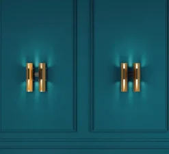 Applique murale, Excalibur Double 559.42, noir, laiton, IP40, LED, dim, 2700K, 2400 lm, L32cm, H45cm - Tooy