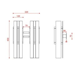 Applique murale, Excalibur Double 559.42, noir, laiton, IP40, LED, dim, 2700K, 2400 lm, L32cm, H45cm - Tooy