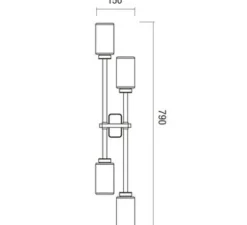 Applique murale, Farol right double, blanc, noir, LED, L7cm, H79cm - Bert Frank