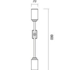 Applique murale, Farol single, blanc, noir, LED, L7cm, H66cm - Bert Frank