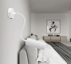 Applique murale, Fermaluce Flex, Tub-E14, blanc mat, L8,3cm, H8,3cm - Creative Cables