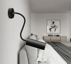 Applique murale, Fermaluce Flex, Tub-E14, noir mat, L8,3cm, H8,3cm - Creative Cables