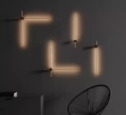 Applique murale, Finlin 1.0, noir et or, LED, 2700K, 350lm, L62cm, H2,6cm - Wever & Ducré