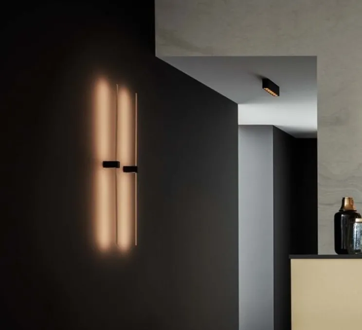 Applique murale, Finlin 2.0, noir et or, LED, 2700K, 700lm, L104,5cm, H2,6cm - Wever & Ducré