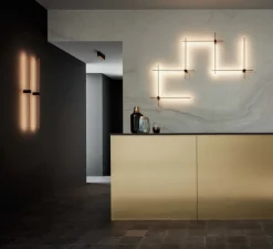 Applique murale, Finlin 2.0, noir et or, LED, 2700K, 700lm, L104,5cm, H2,6cm - Wever & Ducré