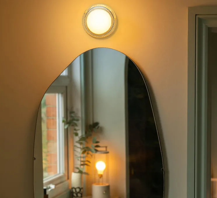 Applique murale, Firth, transparent, blanc, IP65, Ø7,8cm, H15cm - Tala