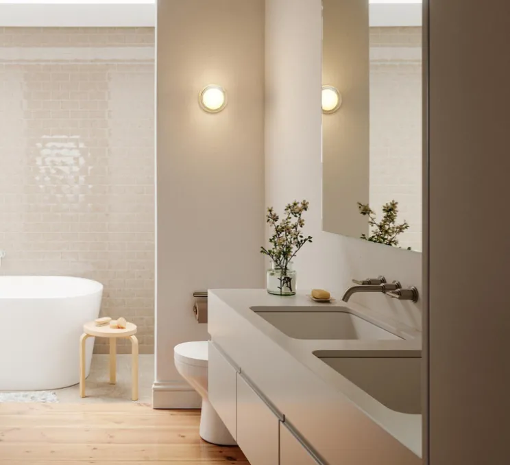 Applique murale, Firth, transparent, blanc, IP65, Ø7,8cm, H15cm - Tala