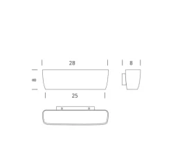 Applique murale, Flaca, moka, LED, 3000K, 2000lm+1000lm, L28cm, H8cm - Nemo Lighting