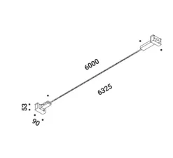 Applique murale, Flash 6, noir mat, LED, dim, 3000K, 6708 lm, L600cm, H5,3cm - Davide Groppi