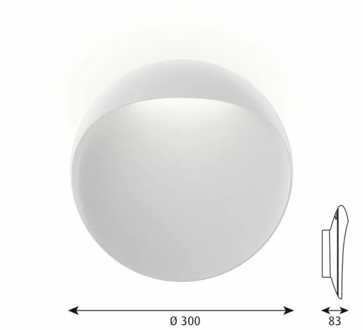 Applique murale, Flindt, blanc granité, LED, dim, 2700K, 680 lm, L30cm, P30cm - Louis Poulsen