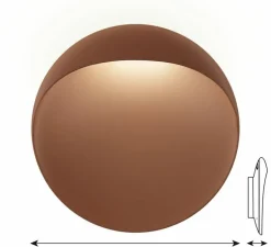 Applique murale, Flindt, corten, LED, dim, 2700K, 680 lm, L40cm, P40cm - Louis Poulsen