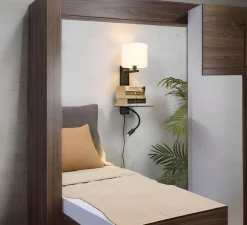 Applique murale, Florence, USB, noir et lin foncé, L38cm, H50cm - It's About Romi