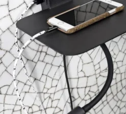 Applique murale, Florence, USB, noir et lin foncé, L38cm, H50cm - It's About Romi