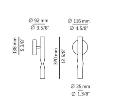 Applique murale, Flow, A-3730, noir mat, LED, 2700k, 565 lm, L11,6cm, H32cm - Estiluz