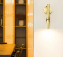 Applique murale, Flow, A-3730, or satiné, LED, 2700k, 565 lm, L11,6cm, H32cm - Estiluz